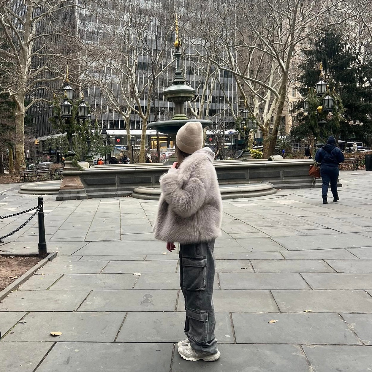 MILACCOLLECTION Eva Grey Faux Fur Coat