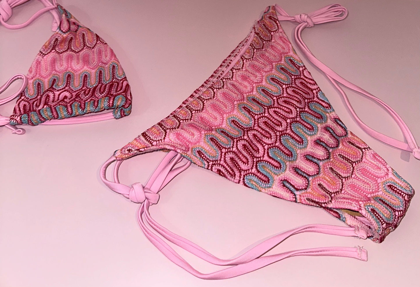 MILACCOLLECTION Santorini Pink Boutique Bikini Set