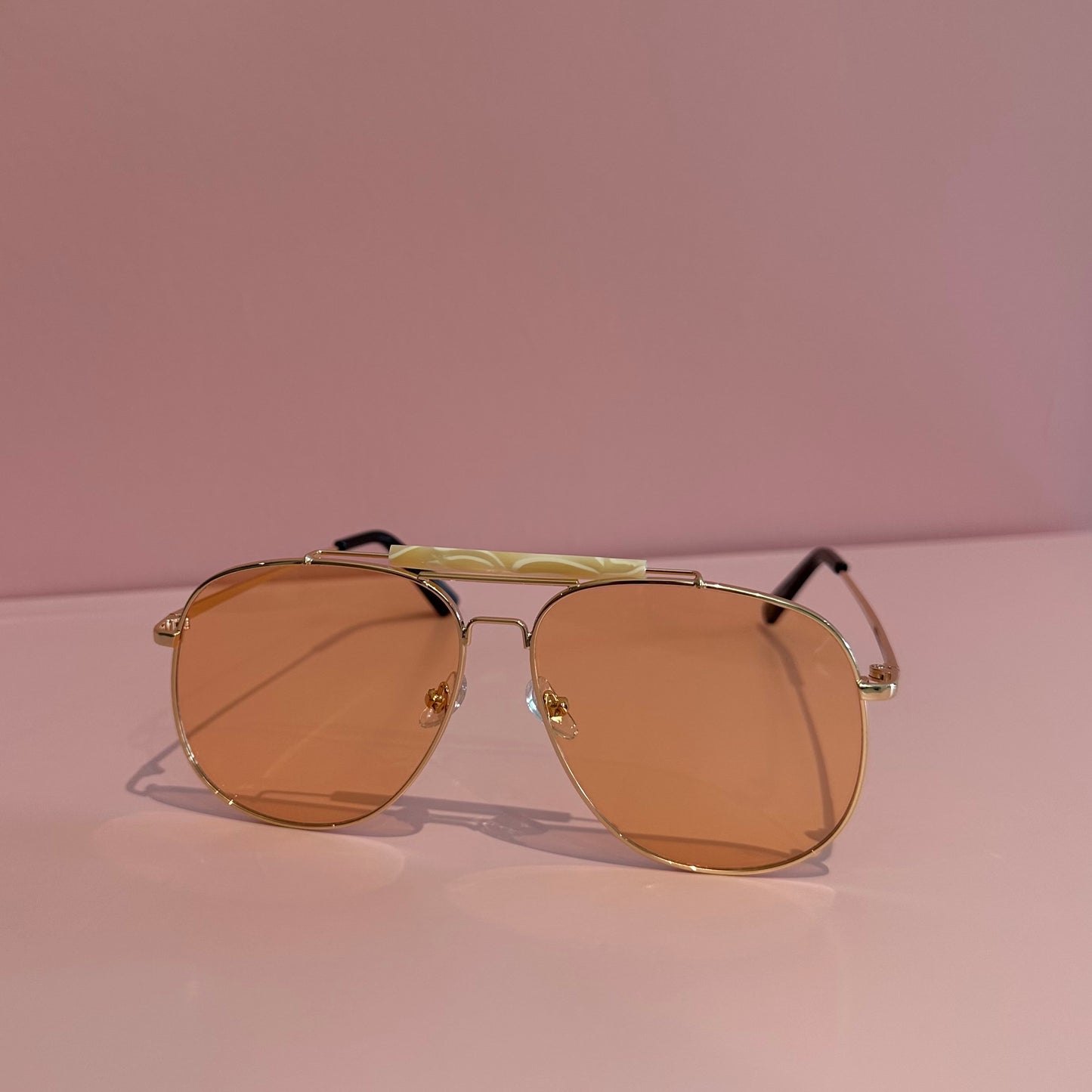 Milaccollection Oversized Peach Aviator Sunglasses