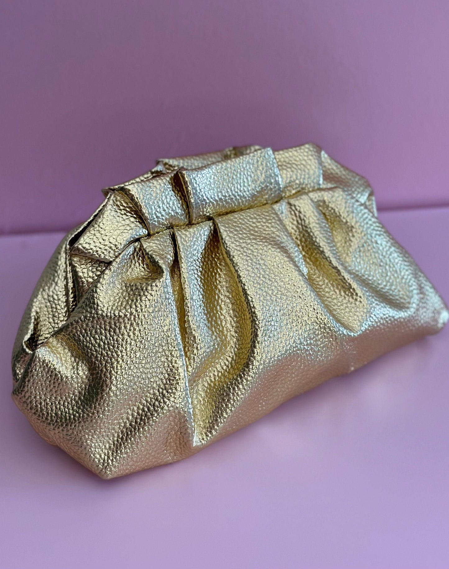 MILACCOLLECTION Cloud Gold Clutch Bag