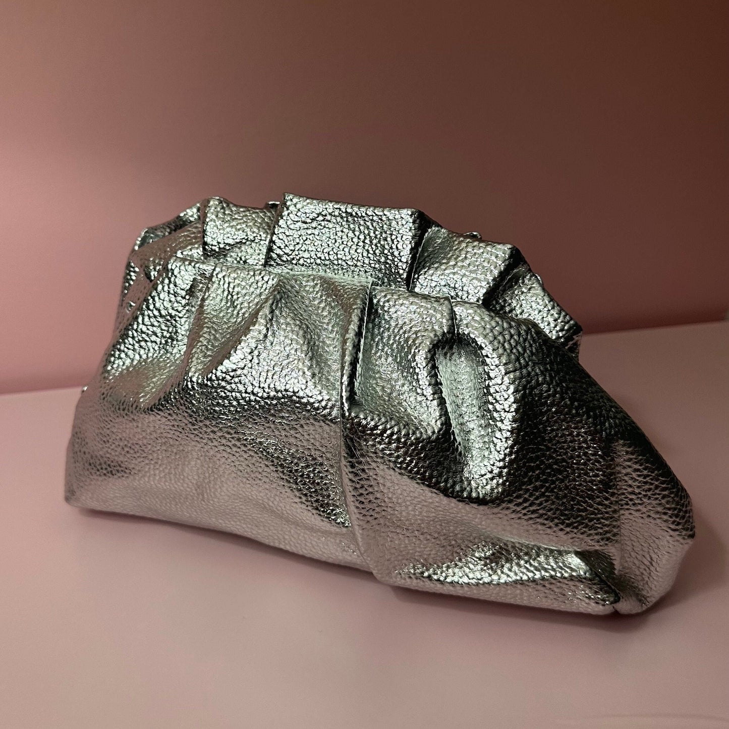 MILACCOLLECTION Cloud Silver Clutch Bag