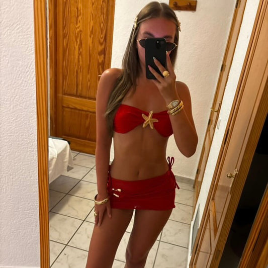 MILACCOLLECTION Starfish Red Bikini set