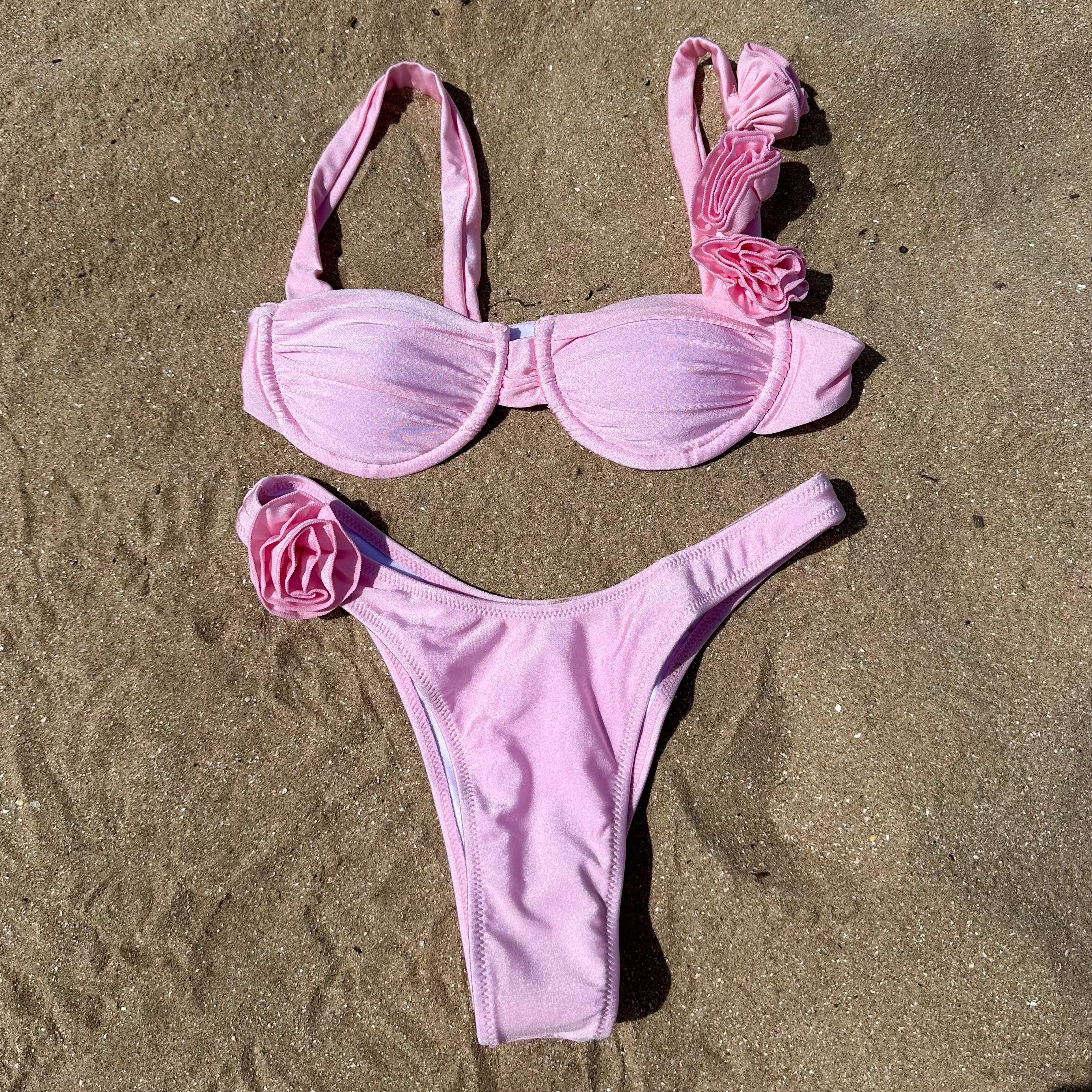 Cute pink bikini deals