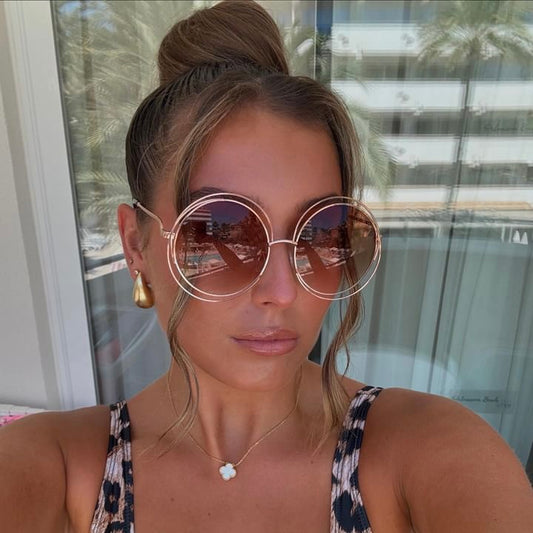 MILACCOLLECTION Cannes Oversized Circle Sunglasses